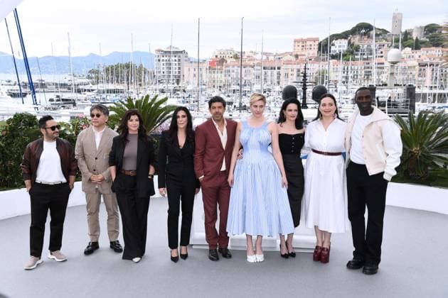 77th Cannes Film Festival 2024, Jury Photocall Cannes, 77th Cannes Film Festival 2024, Jury Photocall In the photo: Juan Antonio Bayona, Kore-Eda Hirokazu, Ebru Ceylan, Nadine Labaki, Pier Pierfrancesco Favino, Greta Gerwig, Eva Green, Lily Gladstone, Omar Sy Cannes France Copyright: xIPA ABACAx
