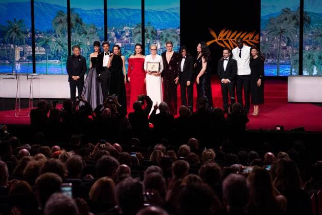 Cannes Opening Ceremony Hirokazu Kore-eda, Eva Green, Pierfrancesco Favino, Camille Cottin, Juliette Binoche, Meryl Streep, Greta Gerwig, Nadine Labaki, Lily Gladstone, Juan Antonio Bayona, Omar Sy, Ebru Ceylan attending the Opening Ceremony of the 77th Cannes Film Festival at the Palais des Festivals in Cannes, France on May 14, 2024. Photo by Aurore Marechal ABACAPRESS.COM Cannes France Copyright: xMarechalxAurore ABACAx
