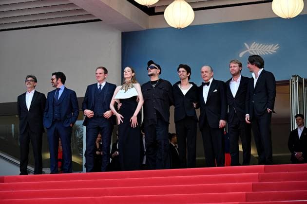 Cannes, 77th Cannes Film Festival 2024, Red Carpet The Ballad Cannes, 77th Cannes Film Festival 2024, Red Carpet The Ballad In the photo: Mario Gianani, Lorenzo Gangarossa, Andrey Burkovskiy, Victoria Miroshnichenko, Kirill Serebrennikov, Ben Whishaw, Tomas Arana, Ilya Stewart, Dimitri Rassam Cannes France Copyright: xIPA ABACAx