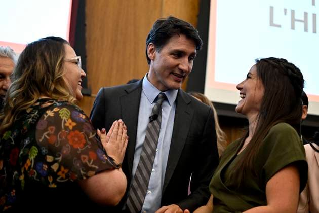 June 17, 2024, Ottawa, On, CAN: Prime Minister Justin Trudeau speaks with AFN National Chief Cindy Woodhouse, left, and president of the Mo tis National Council Cassidy Caron, right, after his remarks at the Indigenous History Month reception, in Ottawa, on Monday, June 17, 2024. Ottawa CAN - ZUMAc35_ 20240617_zaf_c35_069 Copyright: xJustinxTangx