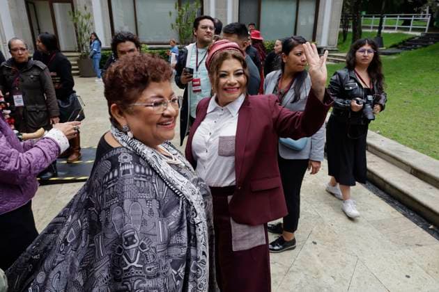 Claudia Sheinbaum, Virtual Winner Of The Elections In Mexico For The MORENA Party, Celebrates The 6th Anniversary Of The Triumph Of The Current President Of Mexico, Andràs Manuel Lopez Obrador Clara Brugada (wine-coloured tailored suit), the virtual winner for the head of government of Mexico City for the MORENA party, is going to the Los Pinos Cultural Complex in Mexico City, on July 1, 2023, where she is commemorating the 6th anniversary of the triumph of the current president of Mexico, Andres Manuel Lopez Obrador, in the 2018 elections. Mexico City Mexico City Mexico Copyright: xGerardoxVieyrax originalFilename: vieyra-notitle240701_npRu9.jpg