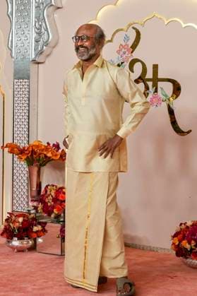 Anant Ambani-Radhika Merchant s wedding Mumbai: Superstar Rajinikanth upon his arrival to attend Anant Ambani and Radhika Merchant s wedding, at Jio World Convention Centre, in Mumbai, Friday, July 12, 2024. (PTI Photo Kunal Patil)(PTI07_12_2024_000265A) Mumbai Maharashtra India Copyright: x-x (PTI07_12_2024_000265A)