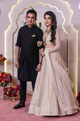 Anant Ambani-Radhika Merchant s wedding Mumbai: Former cricketer Gautam Gambhir and wife Natasha Jain upon their arrival to attend Anant Ambani and Radhika Merchant s wedding, at Jio World Convention Centre, in Mumbai, Friday, July 12, 2024. (PTI Photo Kunal Patil)(PTI07_12_2024_000362B) Mumbai Maharashtra India Copyright: x-x (PTI07_12_2024_000362B)