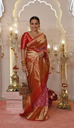 Wedding red carpet of Anant Ambani & Radhika Merchant in Mumbai, India - 12 Jul 2024 Bollywood actress Vidya Balan poses for a photo on the red carpet wedding ceremony of Anant Ambani and Radhika Merchant in Mumbai. Mumbai India Copyright: xAshishxVaishnavx xSOPAxImagesx AVaishnav_Wedding red carpet of Anant Ambani _ Radhika Merchant in Mumbai, India (47)