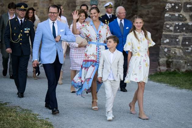 240714 Prins Daniel, kronprinsessan Victoria, prins Oscar och prinsessan Estelle efter utdelningen av Victoriapriset den 14 juli 2024 i Borgholm. Copyright: SUVADxMRKONJIC 1047415824st