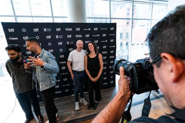 August 22, 2024, Toronto, On, Canada: Producer, Geoff Morrison and Director, Ali Weinstein of the film, Your Tomorrow, pose for a phototographer at the 2024 TIFF press conference and festival kickoff in Toronto, Thursday, Aug. 22, 2024. Toronto Canada - ZUMAc35_ 20240822_zaf_c35_232 Copyright: xPaigexTaylorxWhitex