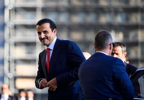 September 17, 2024, Ottawa, On, CAN: Sheikh Tamim Bin Hamad Al Thani, Emir of Qatar, arrives on Parliament Hill for a meeting with Prime Minister Justin Trudeau, not shown, in Ottawa, on Tuesday, Sept. 17, 2024. Ottawa CAN - ZUMAc35_ 20240917_zaf_c35_107 Copyright: xJustinxTangx