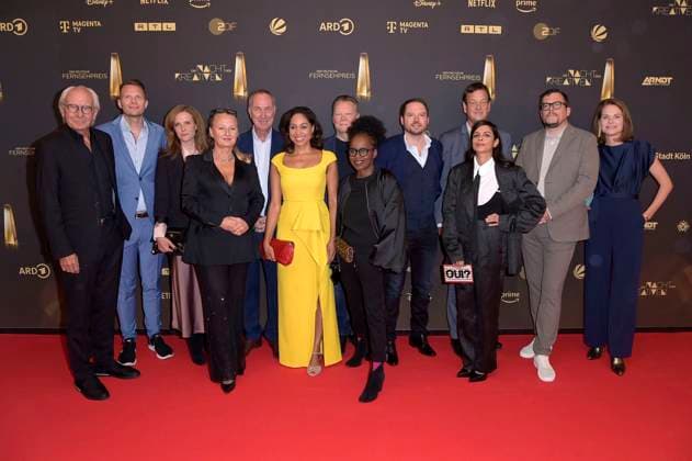 Wolf Bauer, Florian Hellenkamp, Eva Schubert, Ute Biernat, Stephan Lamby, Jana Pareigis, David Ungureit, Shary Reeves, Daniel Guhl,, Udo Grätz, Collien Ulmen-Fernandes, Thomas Lückerath und Milena Seyberth bei der Verleihung des Deutschen Fernsehpreises 2024 - Die Nacht der Kreativen in der Flora Köln. Köln, 24.09.2024