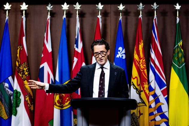 October 1, 2024, Ottawa, On, Canada: Quebec Minister of the Environment, the Fight Against Climate Change, Wildlife and Parks and Minister Responsible for the Laurentides Region, Benoit Charette, delivers remarks on Parliament Hill in Ottawa, on Tuesday, Oct. 1, 2024. Ottawa Canada - ZUMAc35_ 20241001_zaf_c35_018 Copyright: xSpencerxColbyx