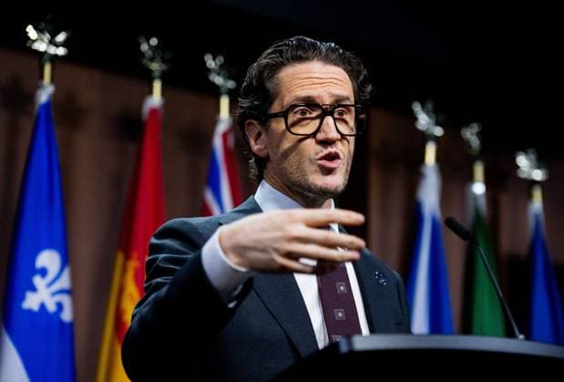 October 1, 2024, Ottawa, On, Canada: Quebec Minister of the Environment, the Fight Against Climate Change, Wildlife and Parks and Minister Responsible for the Laurentides Region, Benoit Charette, delivers remarks on Parliament Hill in Ottawa, on Tuesday, Oct. 1, 2024. Ottawa Canada - ZUMAc35_ 20241001_zaf_c35_019 Copyright: xSpencerxColbyx