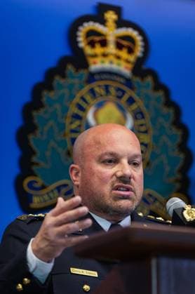 October 31, 2024, Surrey, Bc, CANADA: RCMP Asst. Commissioner David Teboul speaks during a news conference at RCMP headquarters, in Surrey, B.C., on Thursday, October 31, 2024. The RCMP says they have dismantled the largest and most sophisticated fentanyl and methamphetamine drug superlab in Canada, after an operation was conducted in Falkland, B.C., and Surrey beginning last Friday. Surrey CANADA - ZUMAc35_ 20241031_zaf_c35_097 Copyright: xDarrylxDyckx