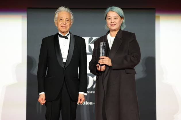 Tokyo International Film Festival, Preisverleihung Hiroyasu Ando, Yang Lina, November 06, 2024 - Yang Lina, speak after winning Audience Award for the film Big World during the 37th Tokyo International Film Festival. award ceremony, in Tokyo, Japan on November 06, 2024. , aflo_272504235.jpg,