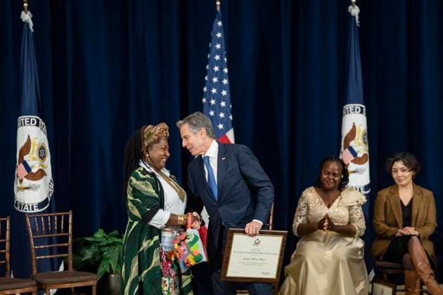 Secretary Of State Antony J. Blinken Will Deliver remarks Secretary™s Human Rights Defender Award Ceremony On December 10, 2024, in Washington, D.C., United States, Secretary of State Antony J. Blinken delivers remarks at the Secretary s Human Rights Defender Award Ceremony at the Department of State. The Secretary is joined by Under Secretary of State for Civilian Security, Democracy, and Human Rights Uzra Zeya and Assistant Secretary of State for Democracy, Human Rights, and Labor Dafna Rand. The award recipients from Azerbaijan, Bolivia, Burma, Colombia, Eswatini, Ghana, Kuwait, and the Kyrgyz Republic demonstrate leadership, courage, and impact in the promotion of human rights. Washington DC United States Copyright: xAndrewxThomasx originalFilename: thomas-notitle241210_npXtn.jpg