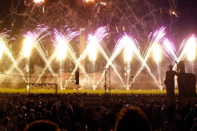 Pyronale 2011, Feuerwerkschampionat auf dem Maifeld am Berliner Olympiastadion, 2. Tag, Berlin Deutschland, Germany