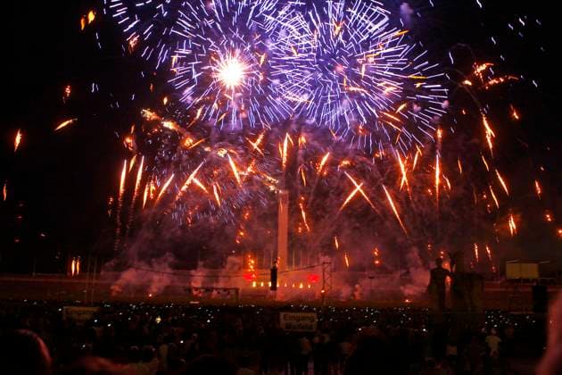Pyronale 2011, Feuerwerkschampionat auf dem Maifeld am Berliner Olympiastadion, 2. Tag, Berlin Deutschland, Germany