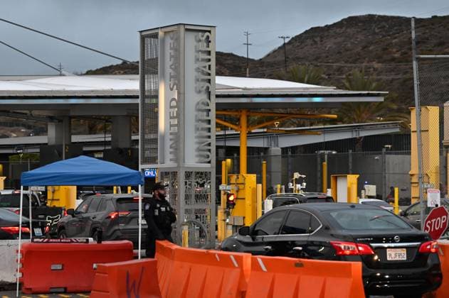 February 6, 2025, Tijuana, Baja California, Mexico: The San Ysidro Port of Entry crossing in Tijuana, Baja California, Mexico, on Thursday, February 6, 2025. At the southern border between the US and Mexico a planned distribution of 10,000 Mexican National Guard troops on the US border, under an agreement with US President Donald Trump to stop the flow of migration and drugs like fentanyl. Tijuana Mexico - ZUMAm180 20250206_zip_m180_022 Copyright: xCarlosxA.xMorenox