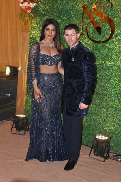 Mumbai, India, 6, FEBRUARY, 2025: Priyanka Chopra, joined by Nick Jonas, Anusha Dandekar, and Madhu Chopra, made a stunning appearance at her brother s sangeet ceremony. The glamorous gathering radiated celebration vibes, with the Jonas family adding an international charm to the festivities. Copyright: xx