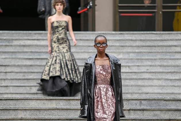 February 18, 2025, Madrid, Madrid, SPAIN: The Museo del Traje in Madrid has hosted the fashion show by designer Duyos, where the designer presents TECNO, his autumn-winter 2025-2026 collection. The designer is parading for the first time outside MBFWMadrid and he does so with a carefully crafted and groundbreaking staging and a clear message to combat ageism and defend that beauty is diverse and ageless. On this unique catwalk at the Museo del Traje, with its imposing main staircase as its cornerstone, more than 40 models, aged between 18 and 64, will showcase the firm s new proposals. Duyos gives visibility to women over 50 who were no longer active, recovering some of the protagonists of his shows in the 90s and 2000s. Among them, Laura S - ZUMAz108 20250218_znp_z108_055 Copyright: xRichardxZubelzux