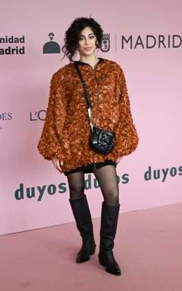 February 18, 2025, Madrid, Madrid, SPAIN: The Museo del Traje in Madrid has hosted the fashion show by designer Duyos, where the designer presents TECNO, his autumn-winter 2025-2026 collection. The designer is parading for the first time outside MBFWMadrid and he does so with a carefully crafted and groundbreaking staging and a clear message to combat ageism and defend that beauty is diverse and ageless. On this unique catwalk at the Museo del Traje, with its imposing main staircase as its cornerstone, more than 40 models, aged between 18 and 64, will showcase the firm s new proposals. Duyos gives visibility to women over 50 who were no longer active, recovering some of the protagonists of his shows in the 90s and 2000s. Among them, Laura S - ZUMAz108 20250218_znp_z108_058 Copyright: xRichardxZubelzux