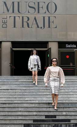 February 18, 2025, Madrid, Madrid, SPAIN: The Museo del Traje in Madrid has hosted the fashion show by designer Duyos, where the designer presents TECNO, his autumn-winter 2025-2026 collection. The designer is parading for the first time outside MBFWMadrid and he does so with a carefully crafted and groundbreaking staging and a clear message to combat ageism and defend that beauty is diverse and ageless. On this unique catwalk at the Museo del Traje, with its imposing main staircase as its cornerstone, more than 40 models, aged between 18 and 64, will showcase the firm s new proposals. Duyos gives visibility to women over 50 who were no longer active, recovering some of the protagonists of his shows in the 90s and 2000s. Among them, Laura S - ZUMAz108 20250218_znp_z108_111 Copyright: xRichardxZubelzux