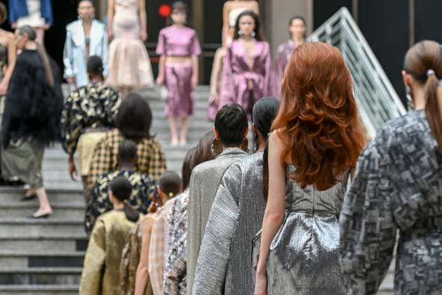 February 18, 2025, Madrid, Madrid, SPAIN: The Museo del Traje in Madrid has hosted the fashion show by designer Duyos, where the designer presents TECNO, his autumn-winter 2025-2026 collection. The designer is parading for the first time outside MBFWMadrid and he does so with a carefully crafted and groundbreaking staging and a clear message to combat ageism and defend that beauty is diverse and ageless. On this unique catwalk at the Museo del Traje, with its imposing main staircase as its cornerstone, more than 40 models, aged between 18 and 64, will showcase the firm s new proposals. Duyos gives visibility to women over 50 who were no longer active, recovering some of the protagonists of his shows in the 90s and 2000s. Among them, Laura S - ZUMAz108 20250218_znp_z108_083 Copyright: xRichardxZubelzux
