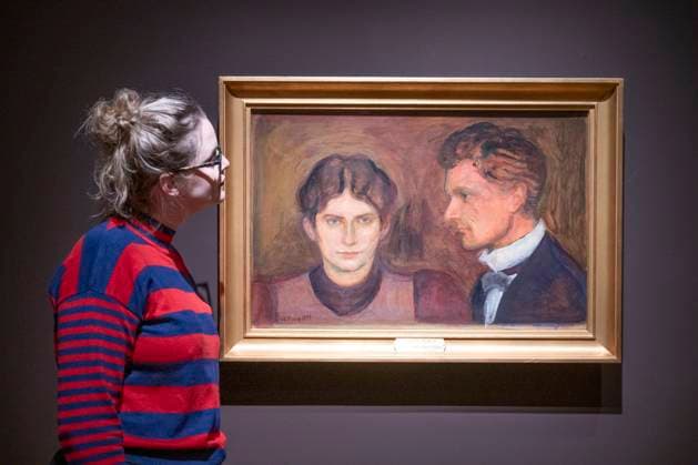 Edvard Munch Portraits, exhibition at the National Portrait Gallery in London, UK, on 12th March,2025 National Portrait Gallery, London, UK. 12th March, 2025. Preview of Edvard Munch Portraits exhibition, the first exhibition in the UK to focus exclusively on Munch as a portraitist, including works from the 1880s - 1920s never before seen in the UK., Credit:MALCOLM PARK Avalon Copyright: xMALCOLMxPARKx xAvalonx 0974936980