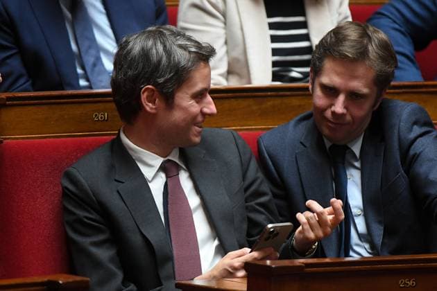 NEWS : Questions au gouvernement - Assemblee nationale, Paris - 08 04 2025 Gabriel Attal - Questions au gouvernement - Assemblee nationale, Paris. Copyright: xLionelxUrmanx