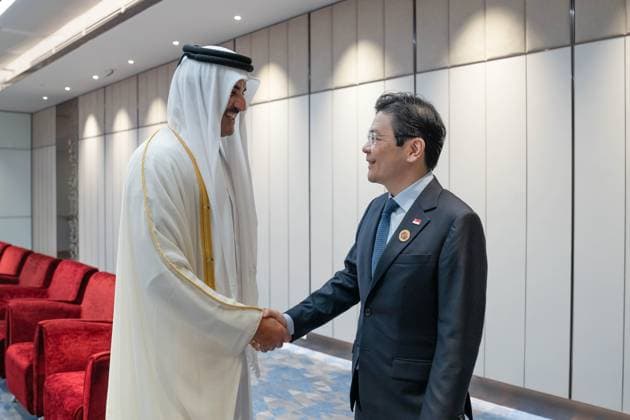 The Emir of the State of Qatar, Tamim bin Hamad Al Thani, receives the Prime Minister of the Republic of Singapore, Lawrence Wong The Emir of the State of Qatar, Tamim bin Hamad Al Thani, receives the Prime Minister of the Republic of Singapore, Lawrence Wong, in Kuala Lumpur, Malaysia, on May 27, 2025. Photo by Emiri Diwan Office apaimages Kuala Lumpur Kuala Lumpur Malaysia 270525_Malaysia_EQPO_00(1) Copyright: xapaimagesxEmirixDiwanxOfficex xapaimagesx