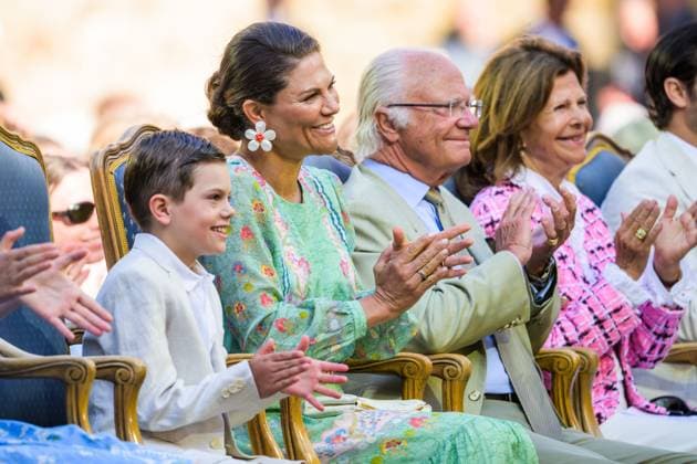 250714 Prins Oscar, kronprinsessan Victoria och kung Carl Gustaf under utdelningen av Victoriapriset den 14 juli 2025 i Borgholm. Copyright: SUVADxMRKONJIC 1064157218st
