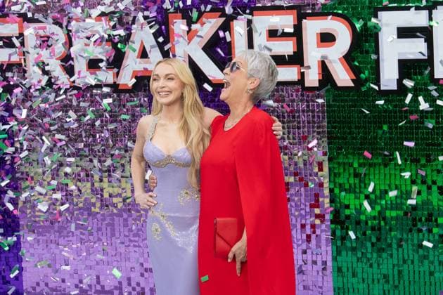Freakier Friday UK Premiere Arrivals at Odeon Luxe, Leicester Square, London, UK (L-R) - Lindsay Lohan and Jamie Lee Curtis attends The Freakier Friday UK Premiere at Odeon Luxe, Leicester Square, London, England, UK on Thursday 31 July, 2025., Credit:Justin Ng Avalon UK, England, London, Odeon Luxe, Leicester Square Copyright: xJustinxNgx xAvalonx 1027011052