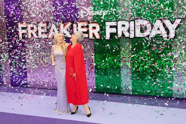 Freakier Friday UK Premiere Arrivals at Odeon Luxe, Leicester Square, London, UK (L-R) - Lindsay Lohan and Jamie Lee Curtis attends The Freakier Friday UK Premiere at Odeon Luxe, Leicester Square, London, England, UK on Thursday 31 July, 2025., Credit:Justin Ng Avalon UK, England, London, Odeon Luxe, Leicester Square Copyright: xJustinxNgx xAvalonx 1027011060
