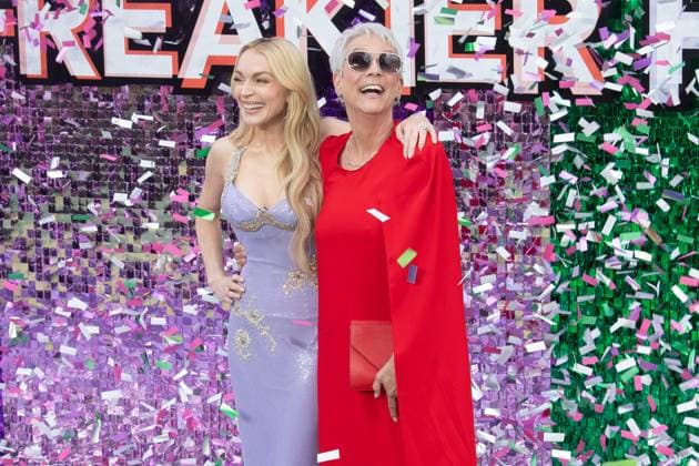 Freakier Friday UK Premiere Arrivals at Odeon Luxe, Leicester Square, London, UK (L-R) - Lindsay Lohan and Jamie Lee Curtis attends The Freakier Friday UK Premiere at Odeon Luxe, Leicester Square, London, England, UK on Thursday 31 July, 2025., Credit:Justin Ng Avalon UK, England, London, Odeon Luxe, Leicester Square Copyright: xJustinxNgx xAvalonx 1027011063