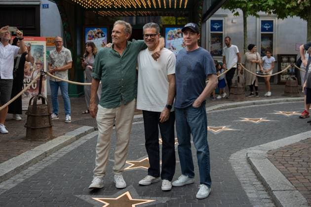 Das Kanu des Manitu, Premiere im Europa-Park Rust Kinopremiere, Das Kanu des Manitou, Michael Bully Herbig, Rick Kavanian, Christian Tramitz, Filmpremiere, Europa-Park, Voltron 4D, roter Teppich, Filmstart, Komödie, Westernparodie, Bullyparade, Schauspieler, Regisseur, Drehbuchautor, Presseevent, Sommerferien, Tourismus, Freizeitpark, Unterhaltung, Besucher, Medienereignis, Kinostart August 2025, deutsche Filmkomödie, Starauftritt, Fototermin, Rick Kavanian, Michael Herbig, Christian Tramitz Rust Europa Park Baden-Württemberg Deutschland Copyright: xFINLEYxMÖRCHx