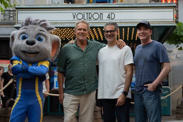 Das Kanu des Manitu, Premiere im Europa-Park Rust Kinopremiere, Das Kanu des Manitou, Michael Bully Herbig, Rick Kavanian, Christian Tramitz, Filmpremiere, Europa-Park, Voltron 4D, roter Teppich, Filmstart, Komödie, Westernparodie, Bullyparade, Schauspieler, Regisseur, Drehbuchautor, Presseevent, Sommerferien, Tourismus, Freizeitpark, Unterhaltung, Besucher, Medienereignis, Kinostart August 2025, deutsche Filmkomödie, Starauftritt, Fototermin, Rick Kavanian, Michael Herbig, Christian Tramitz Rust Europa Park Baden-Württemberg Deutschland Copyright: xFINLEYxMÖRCHx