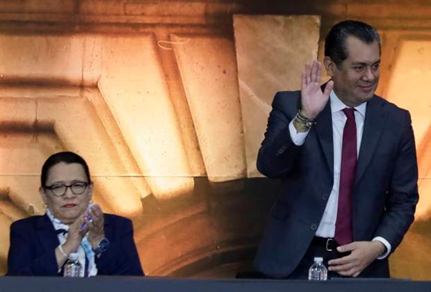 Claudia Sheinbaum, President Of Mexico, Leads Ceremony Celebrating The 100th Anniversary Of The Founding Of The Bank Of Mexico (Banxico) Rosa Icela Rodriguez, Secretary of the Interior, and Sergio Gutierrez Luna, President of the Chamber of Deputies, accompany Claudia Sheinbaum, President of Mexico, during a ceremony celebrating the 100th anniversary of the founding of the Bank of Mexico (Banxico) at the Interactive Museum of Economics (Mide) in Mexico City, Mexico, on August 25, 2025. Mexico City Mexico City Mexico Copyright: xGerardoxVieyrax originalFilename: vieyra-notitle250825_npNk3.jpg