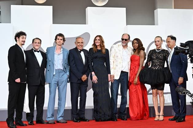 After The Hunt Red Carpet - The 82nd Venice International Film Festival Luca Guadagnino, Julia Roberts, Ayo Edebiri, Andrew Garfield, Michael Stuhlbarg, Chloe Sevigny, Nora Garrett during After The Hunt Red Carpet - The 82nd Venice International Film Festival, Venice, Italy 29 August 2025, Credit:Maria Laura Antonelli Avalon Italy, Venice Copyright: xMariaxLauraxAntonellix xAvalonx 1032403938