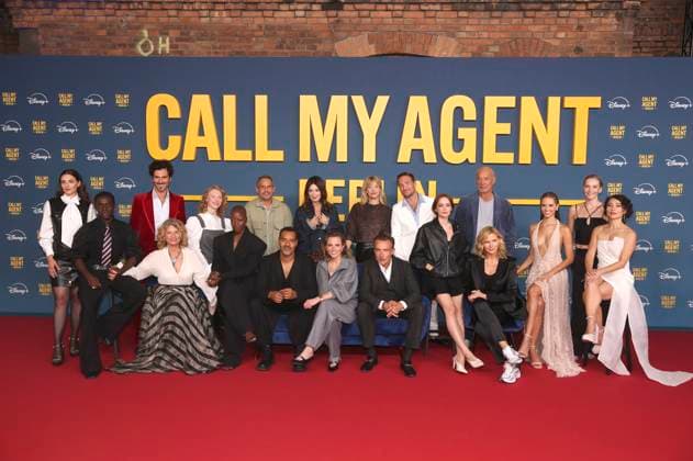 Seyneb Saleh, Benny O. Arthur, Vladimir Korneev, Gabrielle Scharnitzky, Dana Herfurth, Florence Kasumba, Moritz Bleibtreu, Michael Klammer, Iris Berben, Karin Hanczewski, Heike Makatsch, Lucas Gregorowicz, Frederick Lau, Emilia Schüle, Heiner Lauterbach, Veronica Ferres, Taynara Silva Wolf, Jana Klinge und Janina Elkin bei der Premiere der Disney+ Serie Call My Agent Berlin im Colosseum Kino. Berlin, 08.09.2025