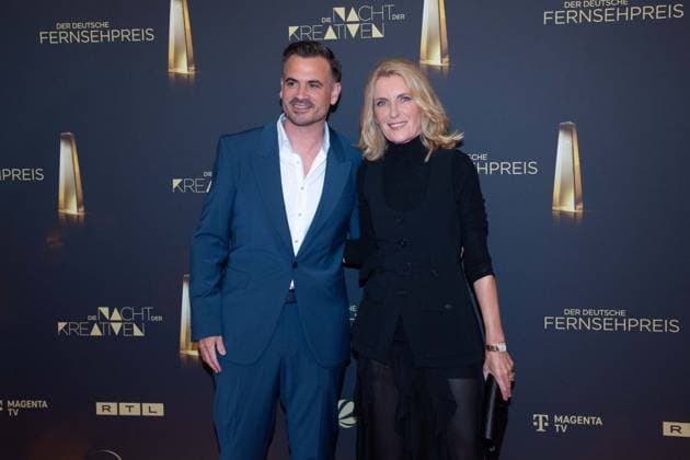 Maria FURTWAENGLER, Schauspielerin, Furtwängler, Christoph PELLANDER, Produzent Degeto, Roter Teppich, Red Carpet Show, Ankunft, arrival, Verleihung des Deutschen Fernsehpreises, Die Nacht der Kreativen - Der Deutsche Fernsehpreis 2025, Deutscher Fernsehpreis 2025 in der Flora Koeln, am 09.09.2025.