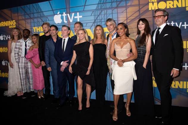 Hannah Leder, William Jackson Harper, Nicole Beharie, Boyd Holbrook, Nestor Carbonell, Billy Crudup, Mark Duplass, Reese Witherspoon, Jennifer Aniston, Jeremy Irons, Karen Pittman, Marion Cotillard und Jon Hamm bei der Premiere der 4. Staffel der Apple TV+ Serie The Morning Show im Museum of Modern Art. New York, 09.09.2025