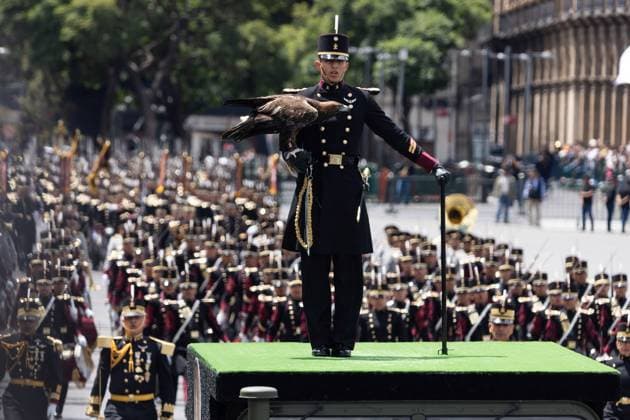 September 16, 2025, Mexico City, Mexico: The military parade commemorating Mexico s Independence Day took place, led by President Claudia Sheinbaum Pardo, accompanied by the Secretary of the Navy, Raymundo Pedro Morales Angeles, and the Secretary of Defense, Ricardo Trevilla Trejo, among other officials..Approximately 16,000 members of the various federal armed forces participated in the event, marching from the Plaza de la Constitucio³n to the military camp Marte. Mexico City Mexico - ZUMAl178 20250916_znp_l178_072 Copyright: xCristianxLeyvax