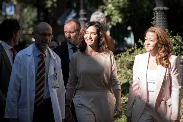 RECORD DATE NOT STATED The President of the Community of Madrid, Isabel Diaz Ayuso c and the Regional Minister of Health of the Community of Madrid, Fatima Matute d , arrives at the presentation of the balance sheet of the Pediatric Home Hospitalization Unit of the Nino Jesus University Childrens Hospital, at the Hospital, on September 23, 2025, in Madrid Spain During the presentation of the balance sheet, four key aspects have been highlighted 6975276