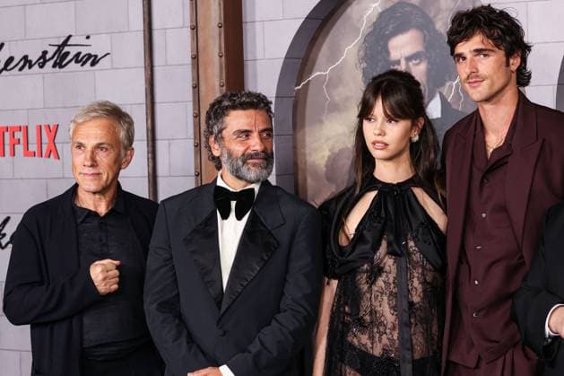 Los Angeles Premiere Of Netflix s Frankenstein MIRACLE MILE, LOS ANGELES, CALIFORNIA, USA - OCTOBER 06: Austrian and German actor and director Christoph Waltz, Guatemalan-American actor Oscar Isaac, English actress, producer, and writer Mia Goth wearing Dior with shoes by Paris Texas and jewelry by Tiffany and Co. and Australian actor Jacob Elordi arrive at the Los Angeles Premiere Of Netflix s Frankenstein held at the Academy Museum of Motion Pictures on October 6, 2025 in Miracle Mile, Los Angeles, California, United States., Credit:Xavier Collin Avalon United States, California, Los Angeles, Academy Museum of Motion Pictures Copyright: xXavierxCollinx xAvalonx 1043999900