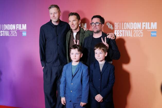 The Thing with Feathers, BFI London Film Festival, BFI Southbank, London, UK, 11 October 2025. Max Porter, Benedict Cumberbatch, Henry and Richard Boxall, Dylan Southern - BFI LFF - The Thing with Feathers Red Carpet at BFI Southbank, London, UK on 11th October 2025, Credit:Manuela Langotsch Avalon United Kingdom, London, BFI Southbank Copyright: xManuelaxLangotschx xAvalonx 1044823906