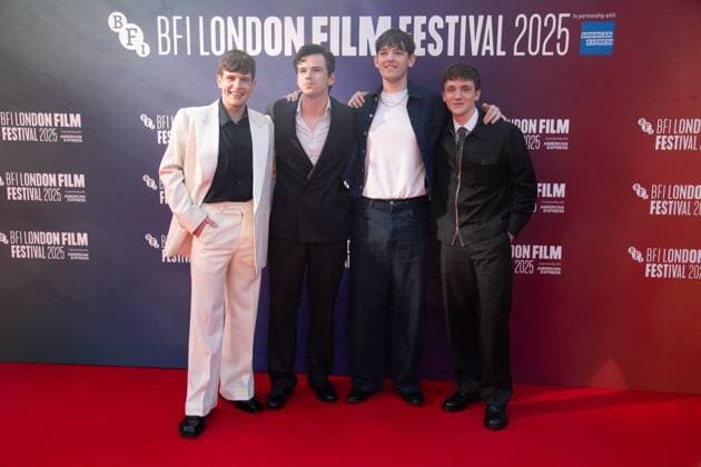 London Film Festival 2025 - The Choral Arrivals at Royal Festival Hall, Southbank, London (L-R) - Shaun Thomas, Jacob Dudman, Ollie Briscombe, Taylor Uttley attends the Headline Gala of The Choral at The 69th BFI London Film Festival at Royal Festival Hall, Southbank, London, England, UK on Sunday 12 October, 2025., Credit:Justin Ng Avalon UK, England, London, Royal Festival Hall, Southbank Copyright: xJustinxNgx xAvalonx 1044966243