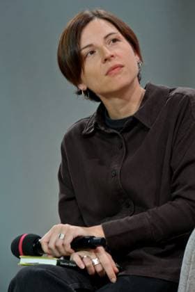 15.10.2025, Frankfurt am Main, DEU, Frankfurter Buchmesse. Dorothee Elminger, Traegerin des Deutschen Buchpreises im Interview bei der ARD