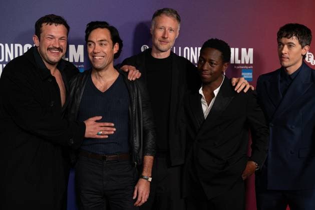The BFI London Film Festival Gala of the UK premiere of WASTEMAN, taking place at VUE Leicester Square, London, UK on 16th October 2025. Corin Silva, Alex Hassell, Cal McMau, David Jonsson, and Tom Blyth at the BFI London Film Festival Gala of the UK premiere of WASTEMAN, taking place at VUE Leicester Square, London, UK on 16th October 2025., Credit:Oleksii Ovcharenko Avalon United Kingdom, London Copyright: xOleksiixOvcharenkox xAvalonx 1046018846