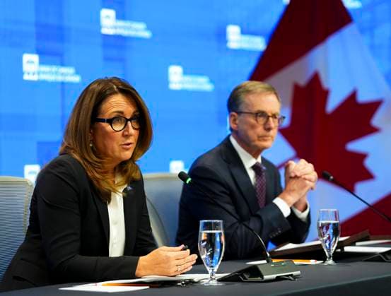 October 29, 2025, Ottawa, On, CANADA: Tiff Macklem, Governor of the Bank of Canada, and Carolyn Rogers, Senior Deputy Governor, hold a press conference at the Bank of Canada in Ottawa on Wednesday, Oct. 29, 2025. Ottawa CANADA - ZUMAc35_ 20251029_zaf_c35_042 Copyright: xSeanxKilpatrickx