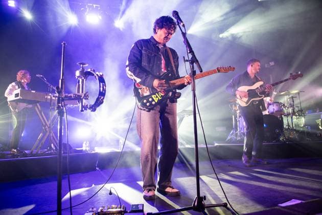 The Temper Trap Perform at Kentish Town Forum, London, UK (L-R) - Guitarist Joseph Greer, Lead singer Dougy Mandagi, bassist Jonathon Aherne of Australian indie rock band The Temper Trap performs at Kentish Town Forum, London, England, UK on Sunday 02 November 2025., Credit:Justin Ng Avalon UK, England, London, Kentish Town Forum Copyright: xJustinxNgx xAvalonx 1049980863