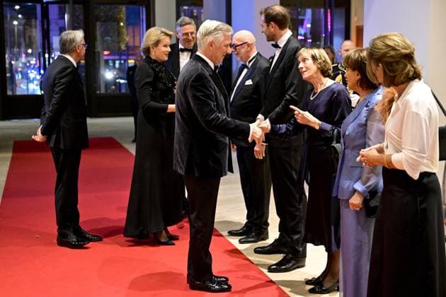 Philip Heylen, International Relations & Corporate Affairs Officer Ackermans & van Haaren, Queen Mathilde of Belgium, King Philippe - Filip of Belgium, Jan Suykens, Steunraad Antwerpen, Luk Lemmens, KMSKA s chairman of the board and Brieuc Van Damme, CEO King Baudouin Foundation pictured during a gala evening organized by the Antwerp Support Committee for the King Baudouin Foundation, which is celebrating its 25th anniversary, in Antwerp, Thursday 06 November 2025. DIRKxWAEM 139660622
