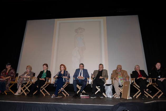 November 23, 2025, Beverly Hills, California, USA: Producer and writer SANDRA SCHULBERG, American actress, producer and activist KAREN SHARPE KRAMER, actriss and film maker JENNIFER KRAMER, Actress, producer and activist KAT KRAMER, English comedian, actor, satirist, playwright and screenwriter PETER COOK, French-born Australian artist and film director PHILIPPE MORA, NICHOLAS ELIOPOULOS, Communications and creativity expert LIBBE HALEVY and PAMELA MORA attend the director Stanley Kramer Double Feature: Judgment At Nuremberg and On The Beach presented By Kat Kramer s Films That Change The World. Beverly Hills USA - ZUMAb173 20251123_aap_b173_122 Copyright: xBillyxBennightx
